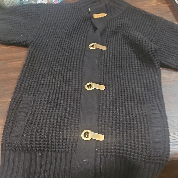 Michael Kors poncho cable knit shortsleeve/cap sleeve sweater w pockets SZ small - Picture 8 of 8